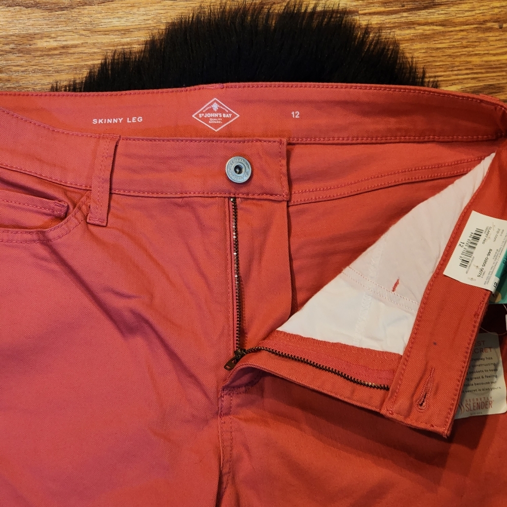 ❤️NWT❤️ St. John's Bay Coral Skinny Jeans Tummy Control Women's Size 12 - Picture 5 of 9